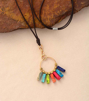 Collar Multicolor Piedra Natural Jaspe