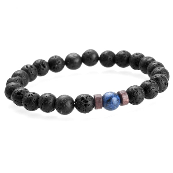 Pulsera Hombre en Piedra de Lava 