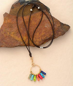 Collar Multicolor Piedra Natural Jaspe