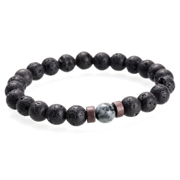 Pulsera Hombre en Piedra de Lava 