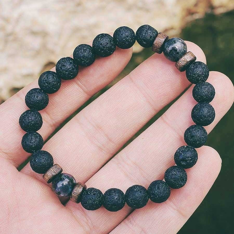 Pulsera Hombre en Piedra de Lava 