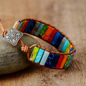 Pulsera Multicolor Piedra Natural Jaspe