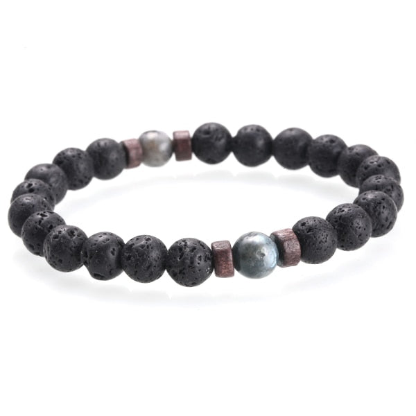 Pulsera Hombre en Piedra de Lava 