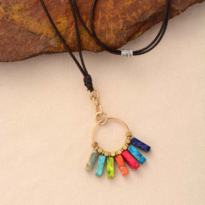 Collar Multicolor Piedra Natural Jaspe